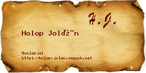 Holop Jolán névjegykártya