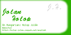 jolan holop business card